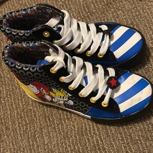 Kids High-Top Sneakers - Blue and White